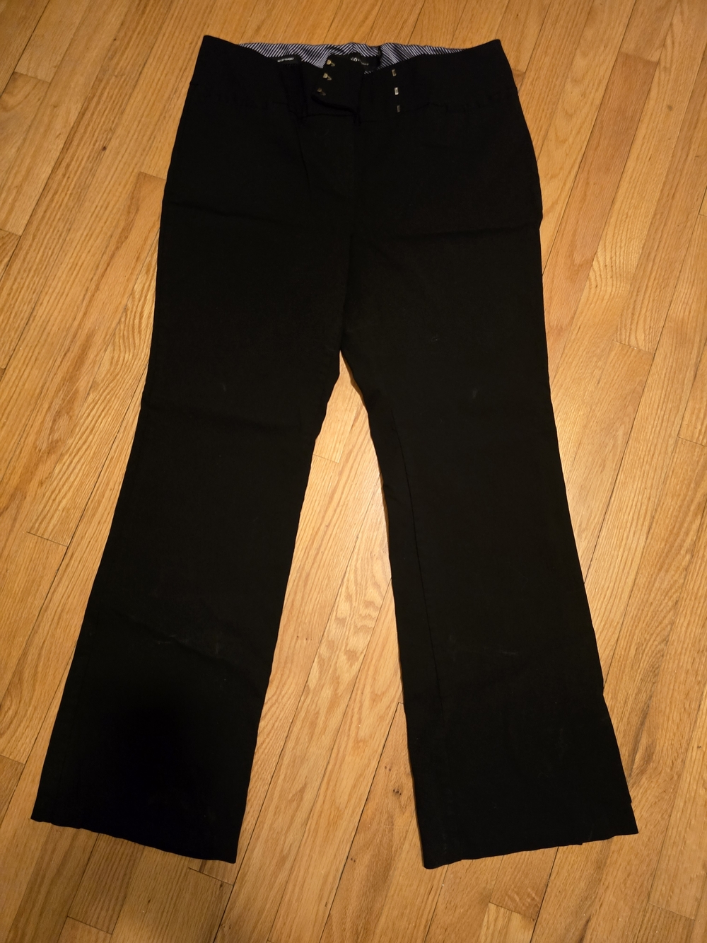 Studio Black Dress Pants with Striped Waistband